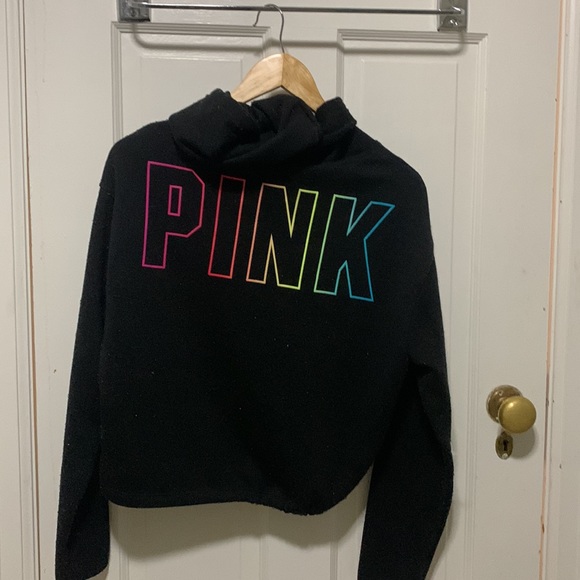 PINK ( Victoria’s Secret) cropped sweater - logo on the back - Picture 1 of 4